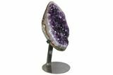Amethyst Geode Section With Metal Stand - Uruguay #152220-2